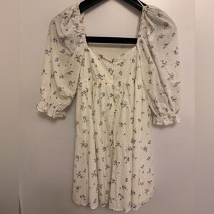 Altar'd State Cream and Blue Floral Dress